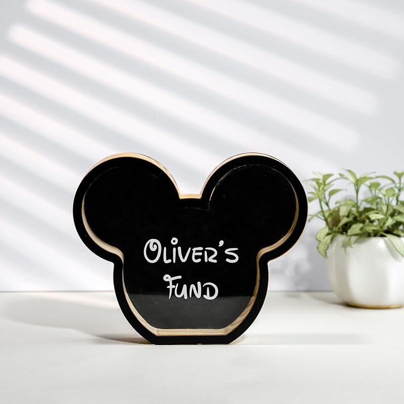 Personalized Mickey And Minnie Piggy Bank, See-Through Design, My First Piggy Bank For Boys & Girls - Kindlytoys - Kindlytoys