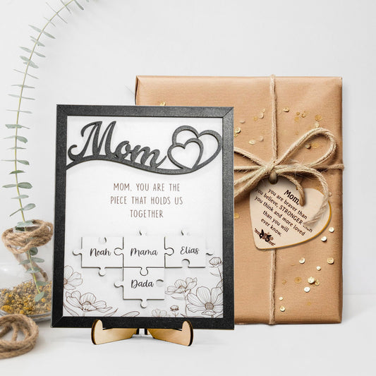 Personalized Mom Kids Names Puzzle Sign, Unique gifts for mom, Gifts for mothers MS03 - Kindlytoys