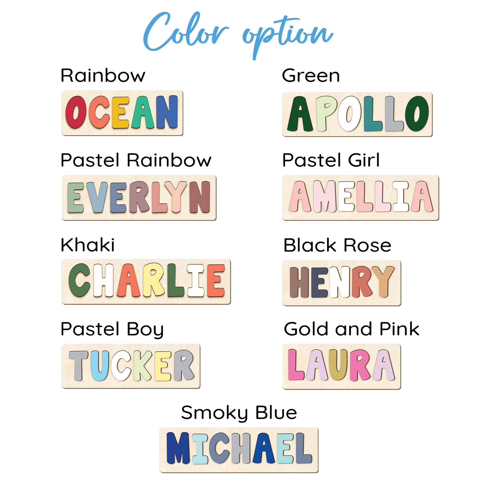 Personalized Name Puzzle, Montessori Toys Personalized Gifts For 1 Year Old Puzzle Board for Kids NP43 - Kindlytoys