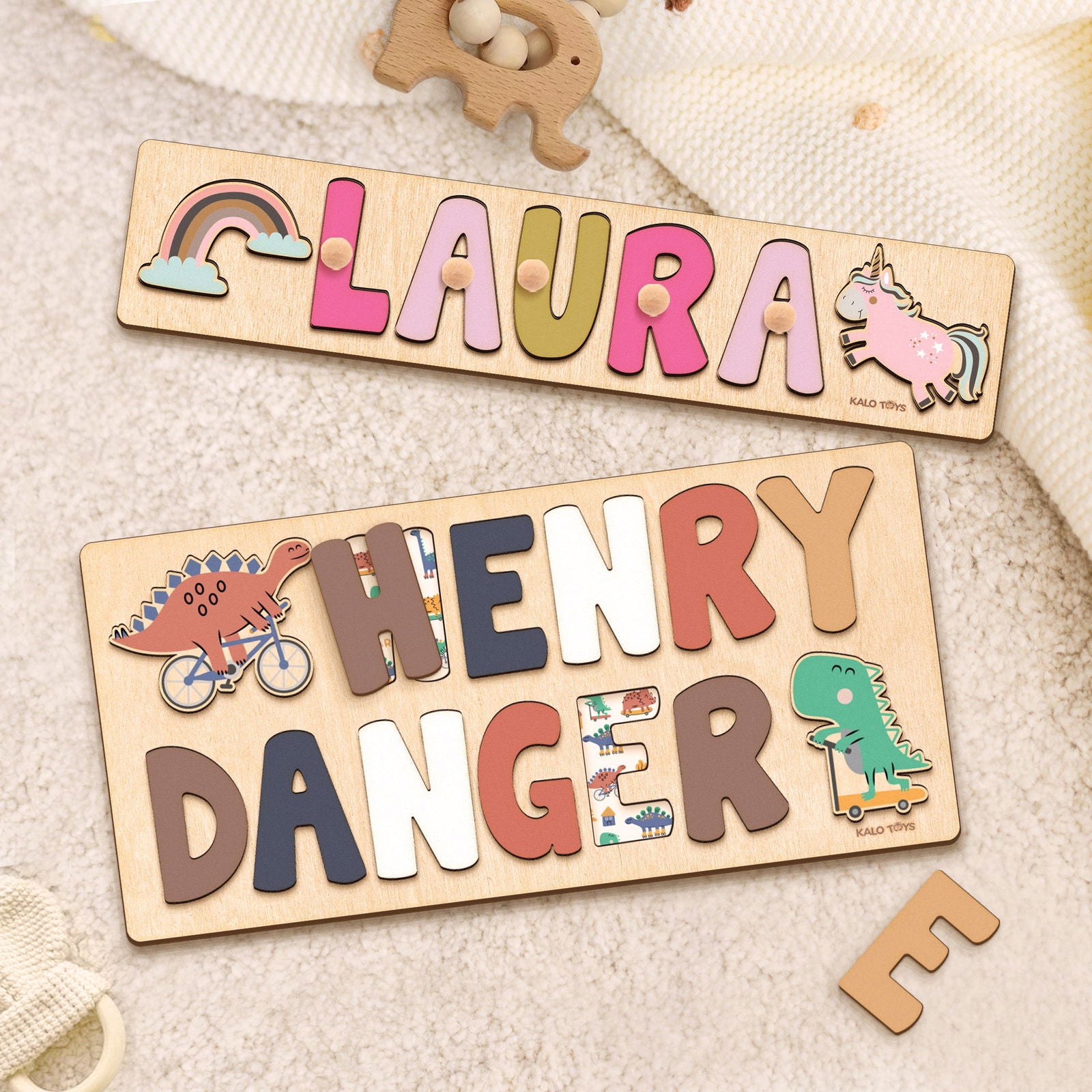 Personalized Name Puzzle, Montessori Toys Personalized Gifts For 1 Year Old Puzzle Board for Kids NP43 - Kindlytoys