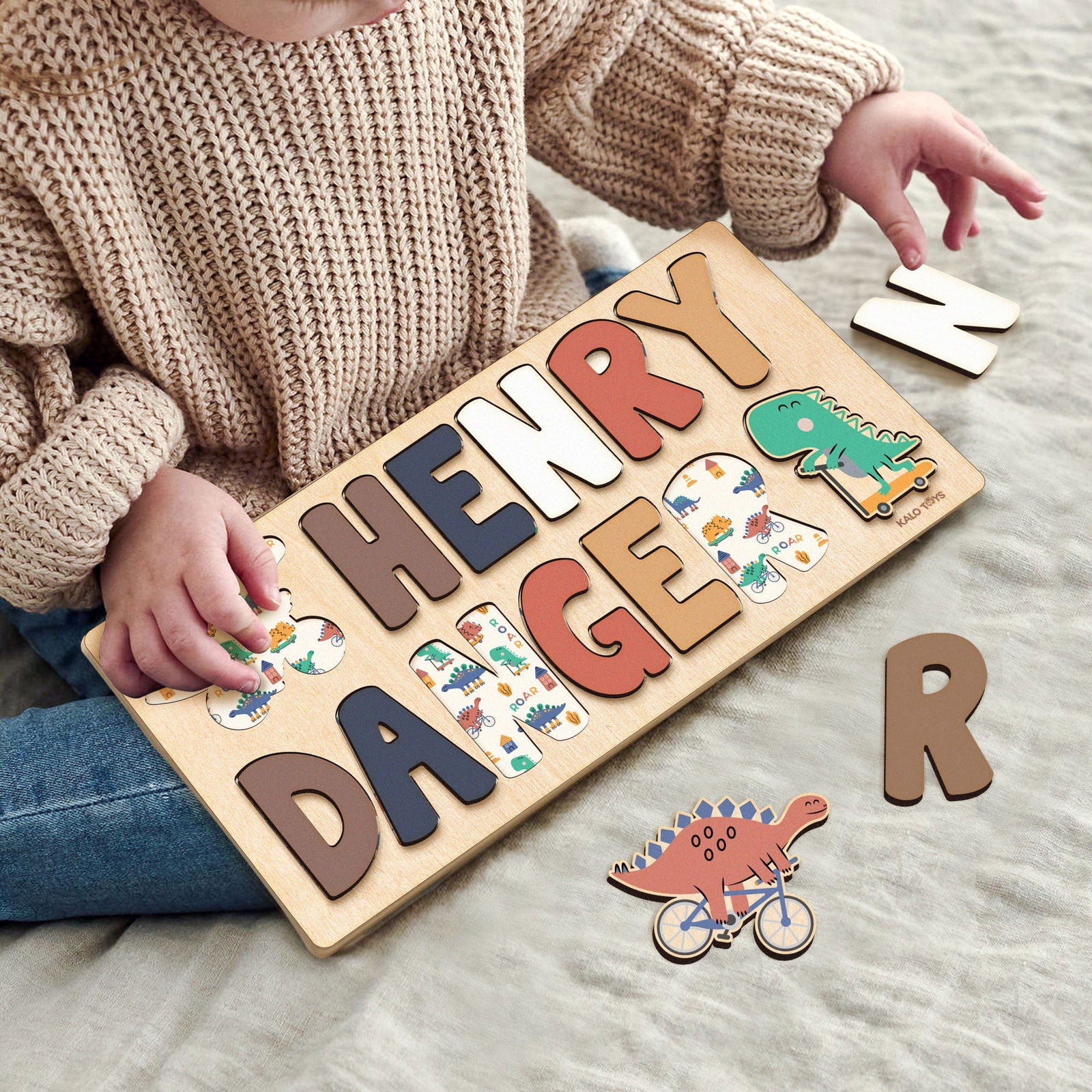 Personalized Name Puzzle, Montessori Toys Personalized Gifts For 1 Year Old Puzzle Board for Kids NP43 - Kindlytoys