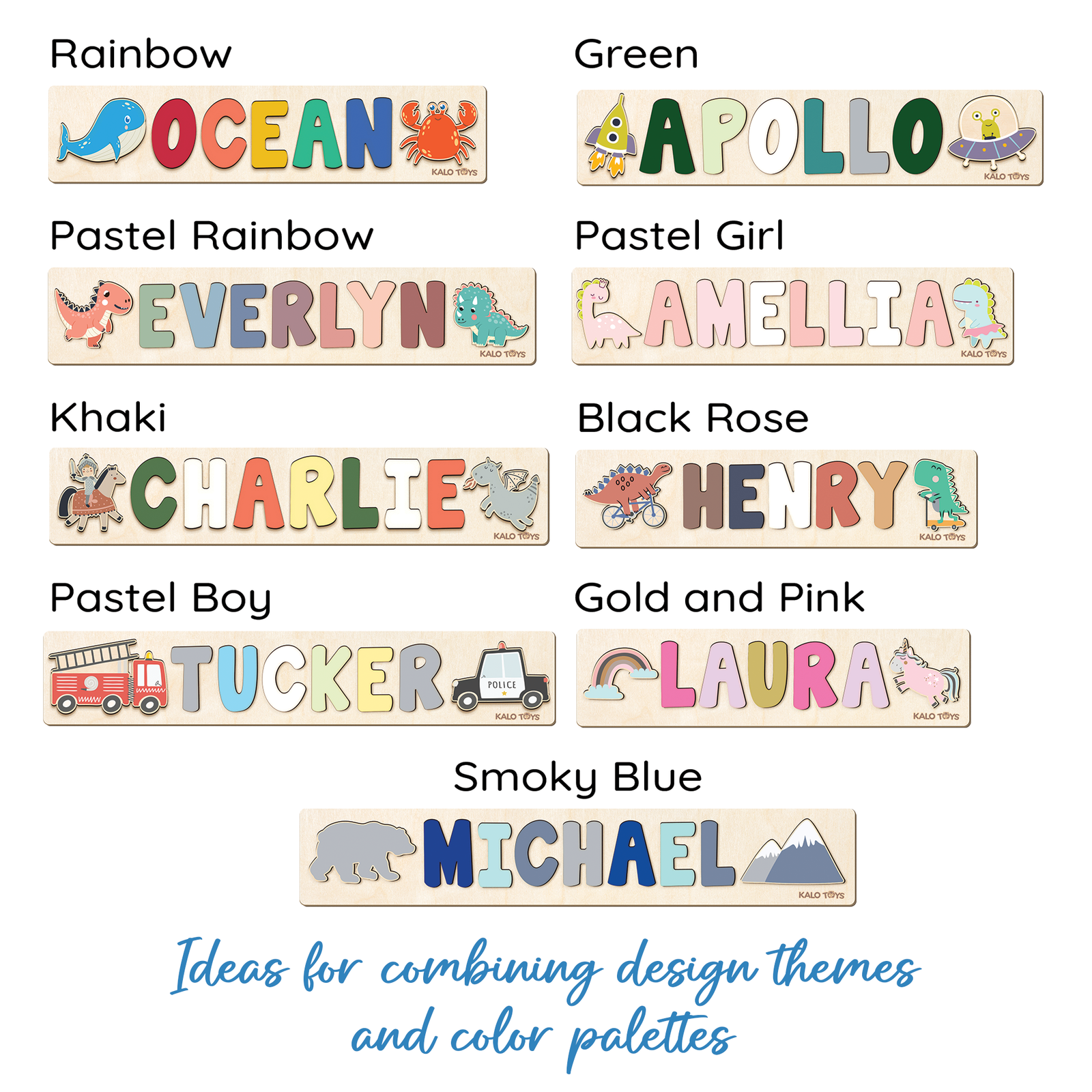 Personalized Name Puzzle, Montessori Toys Personalized Gifts For 1 Year Old Puzzle Board for Kids NP43 - Kindlytoys