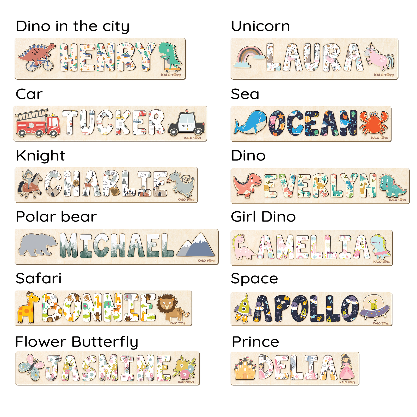 Personalized Name Puzzle, Montessori Toys Personalized Gifts For 1 Year Old Puzzle Board for Kids NP43 - Kindlytoys