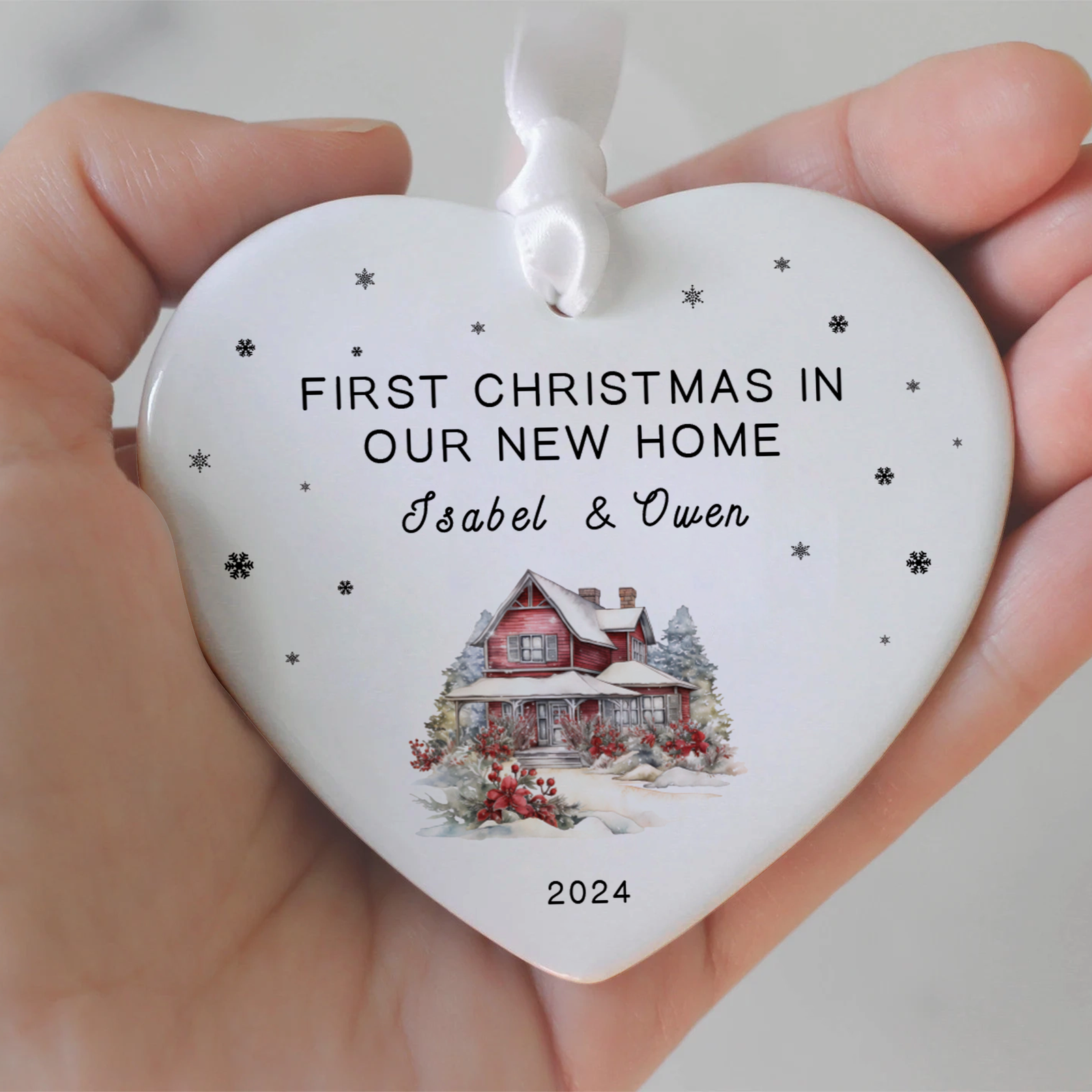 Personalized New Home Ornament - New Home Christmas Ornament - Wreath New House Ornament CY03-09 - Kindlytoys