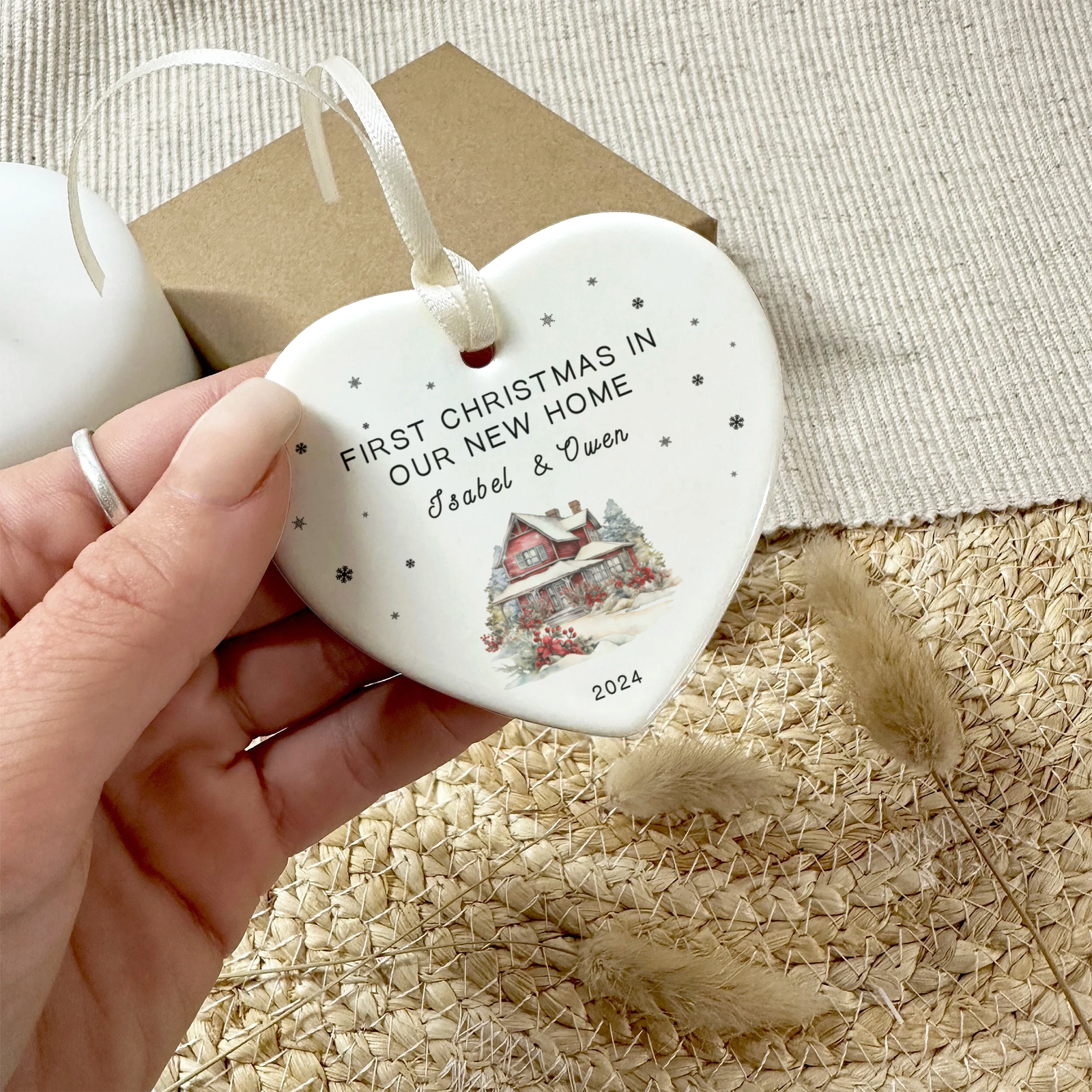 Personalized New Home Ornament - New Home Christmas Ornament - Wreath New House Ornament CY03-09 - Kindlytoys