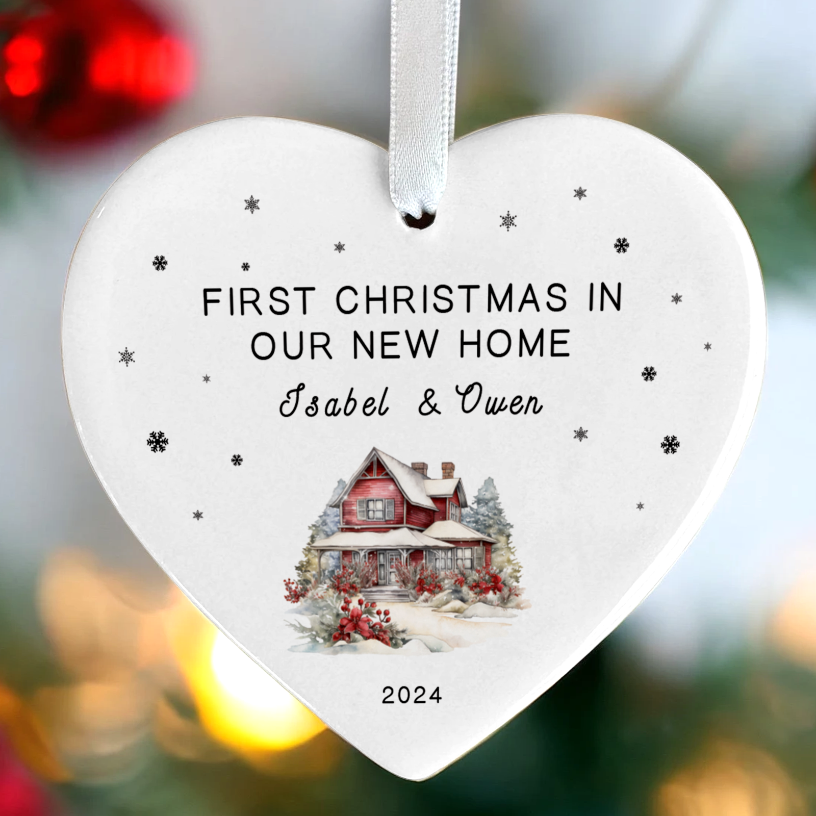 Personalized New Home Ornament - New Home Christmas Ornament - Wreath New House Ornament CY03-09 - Kindlytoys