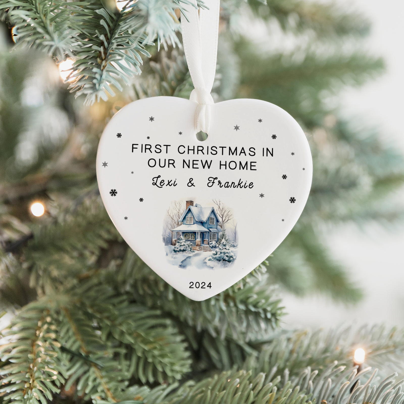 Personalized New Home Ornament - New Home Christmas Ornament - Wreath New House Ornament CY03-09 - Kindlytoys