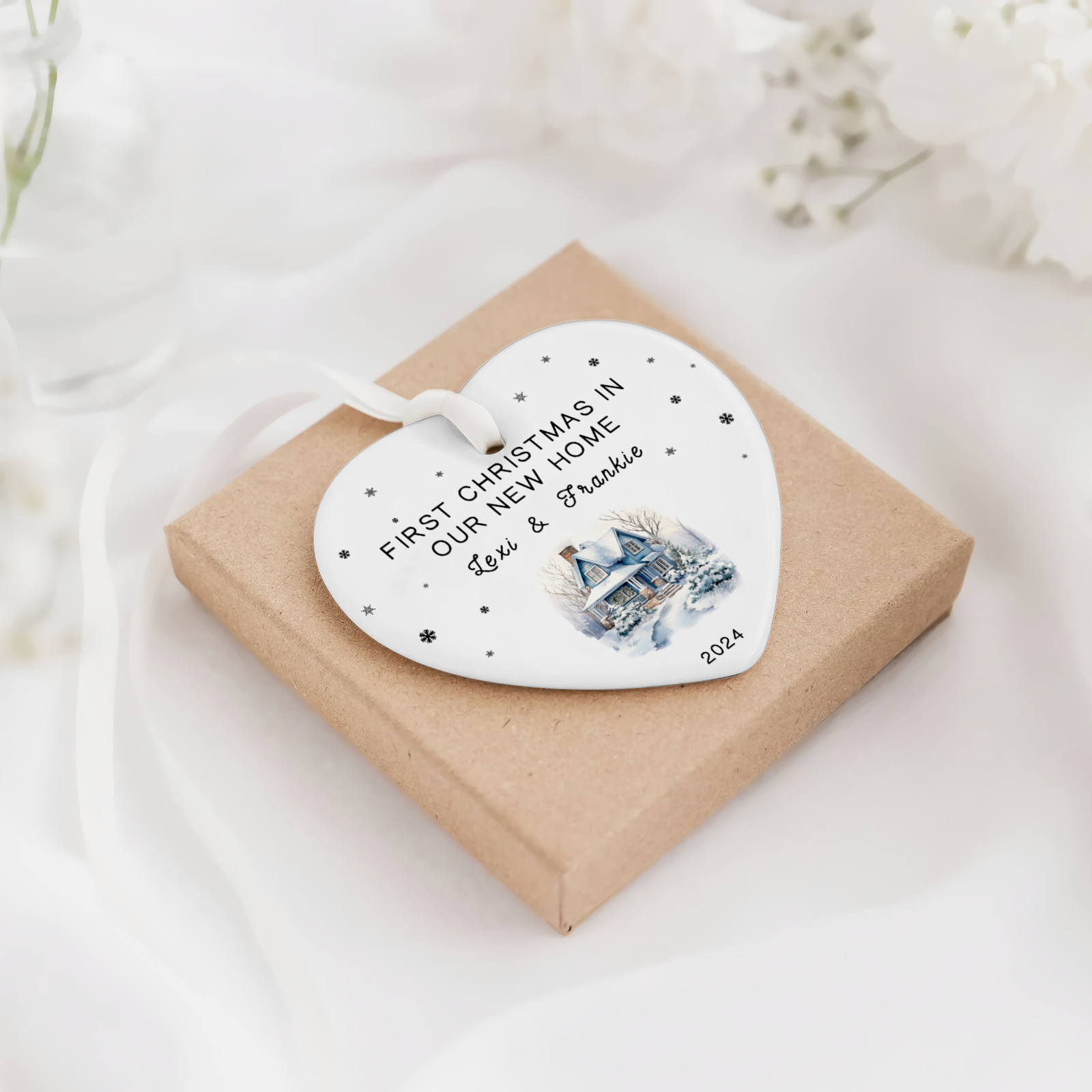 Personalized New Home Ornament - New Home Christmas Ornament - Wreath New House Ornament CY03-09 - Kindlytoys