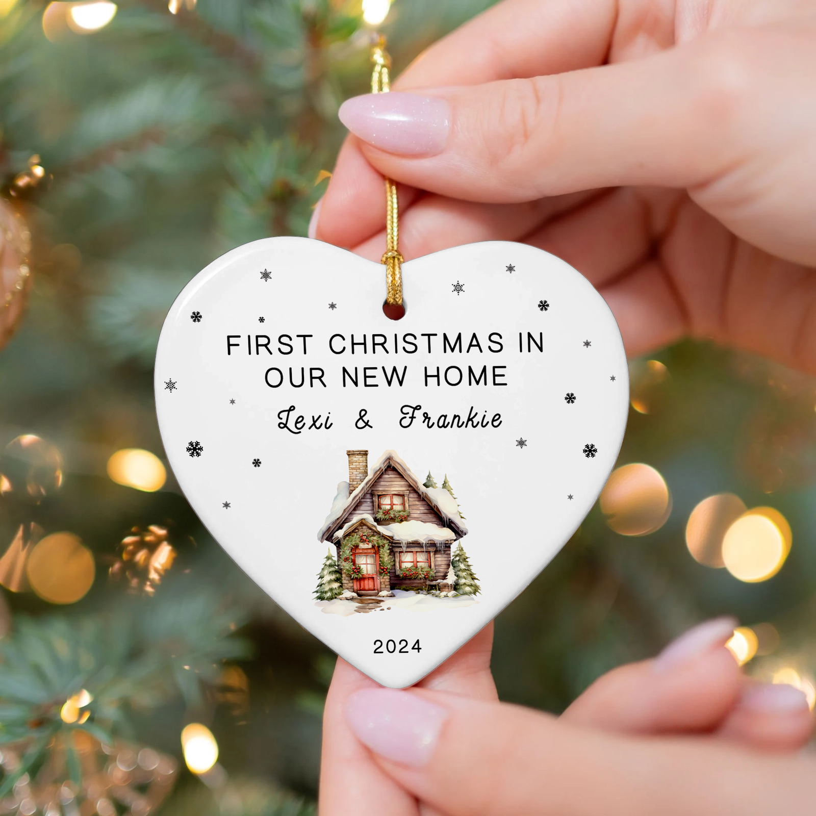 Personalized New Home Ornament - New Home Christmas Ornament - Wreath New House Ornament CY03-09 - Kindlytoys