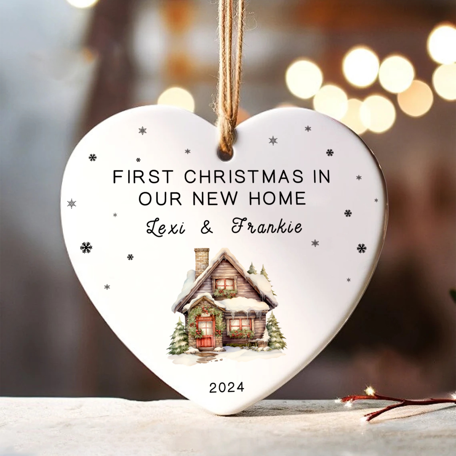 Personalized New Home Ornament - New Home Christmas Ornament - Wreath New House Ornament CY03-09 - Kindlytoys