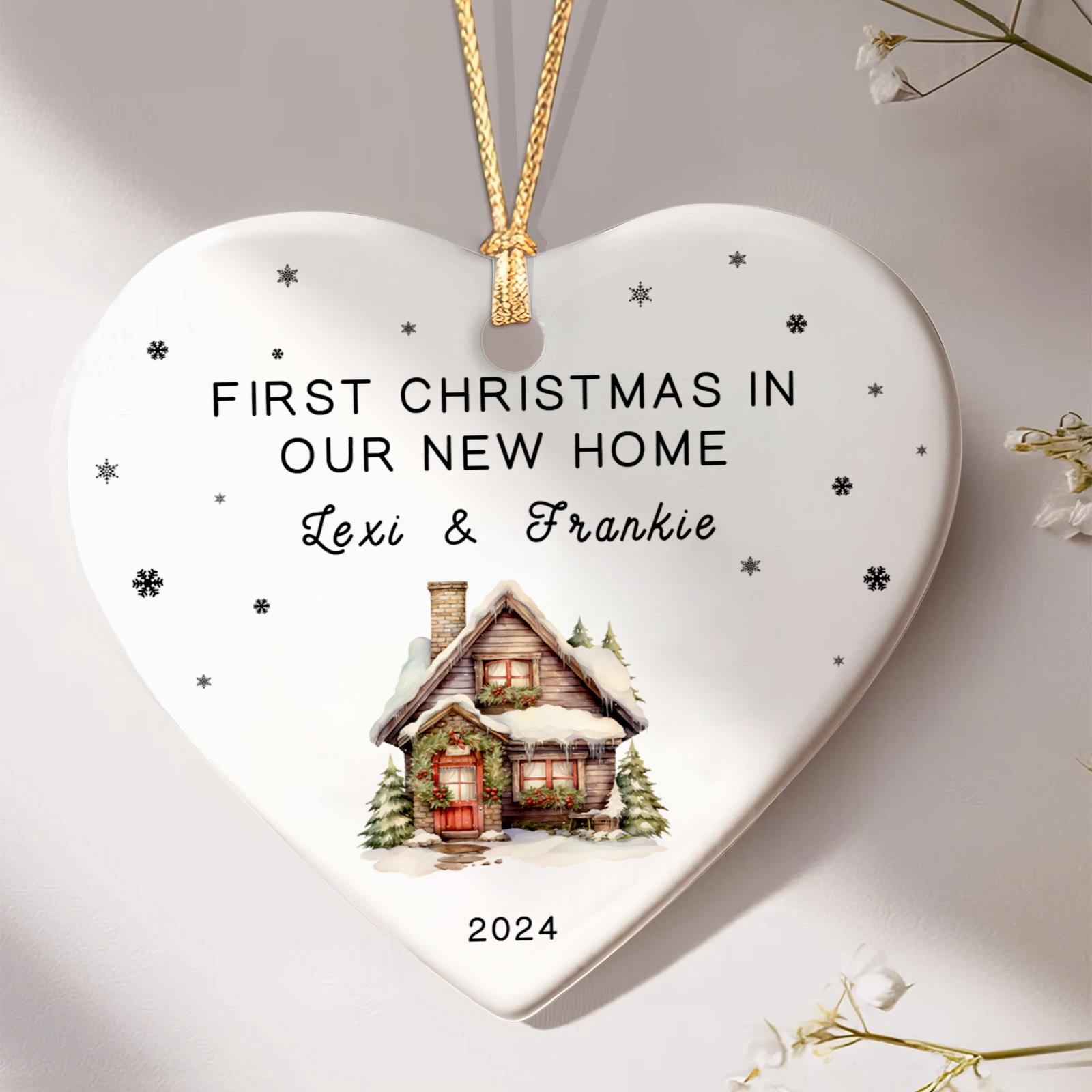 Personalized New Home Ornament - New Home Christmas Ornament - Wreath New House Ornament CY03-09 - Kindlytoys