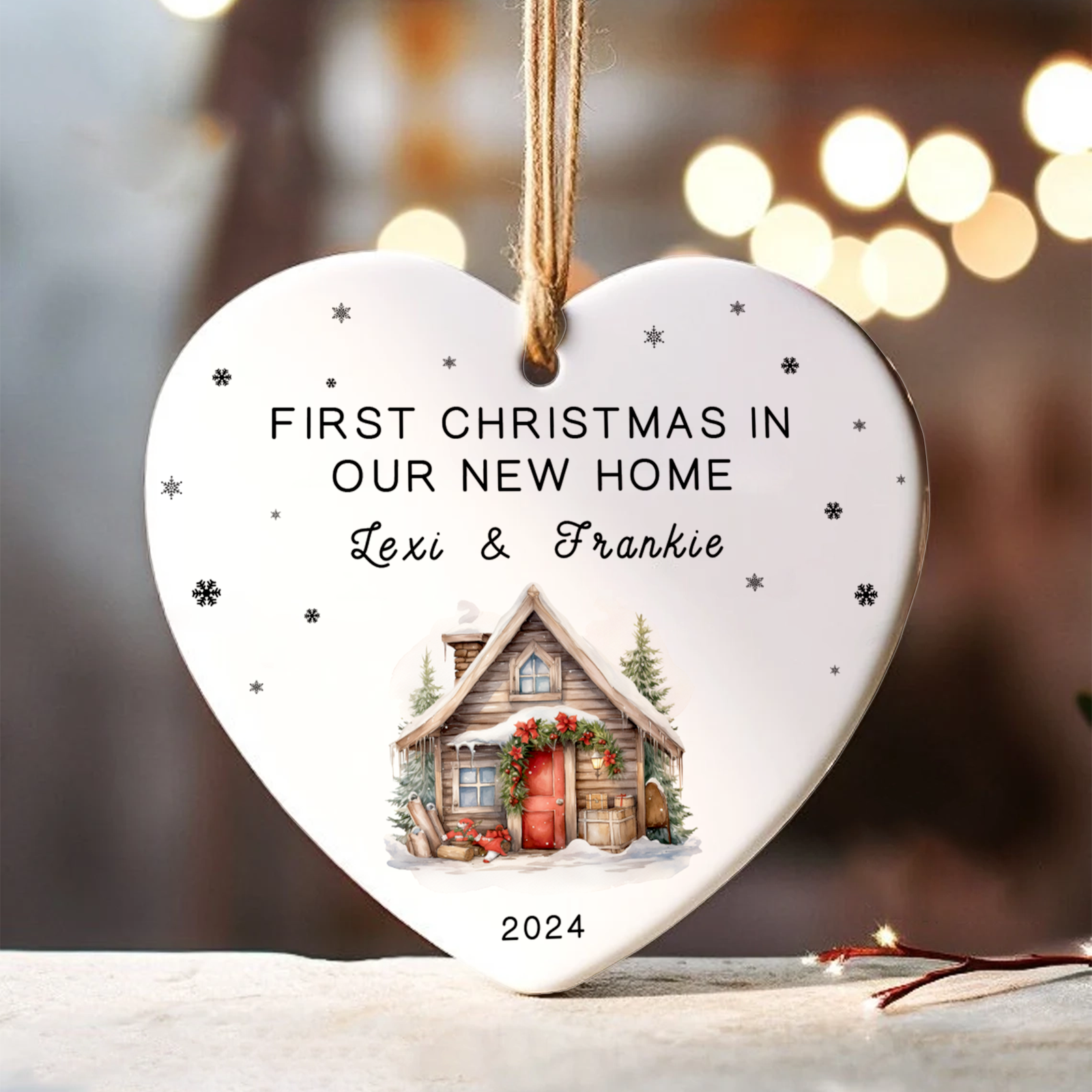 Personalized New Home Ornament - New Home Christmas Ornament - Wreath New House Ornament CY03-09 - Kindlytoys