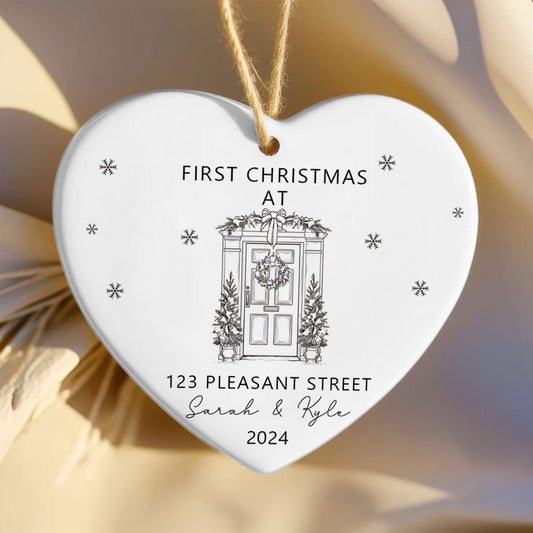 Personalized New Home Ornament - New Home Christmas Ornament - Wreath New House Ornament CY03-5-8 - Kindlytoys