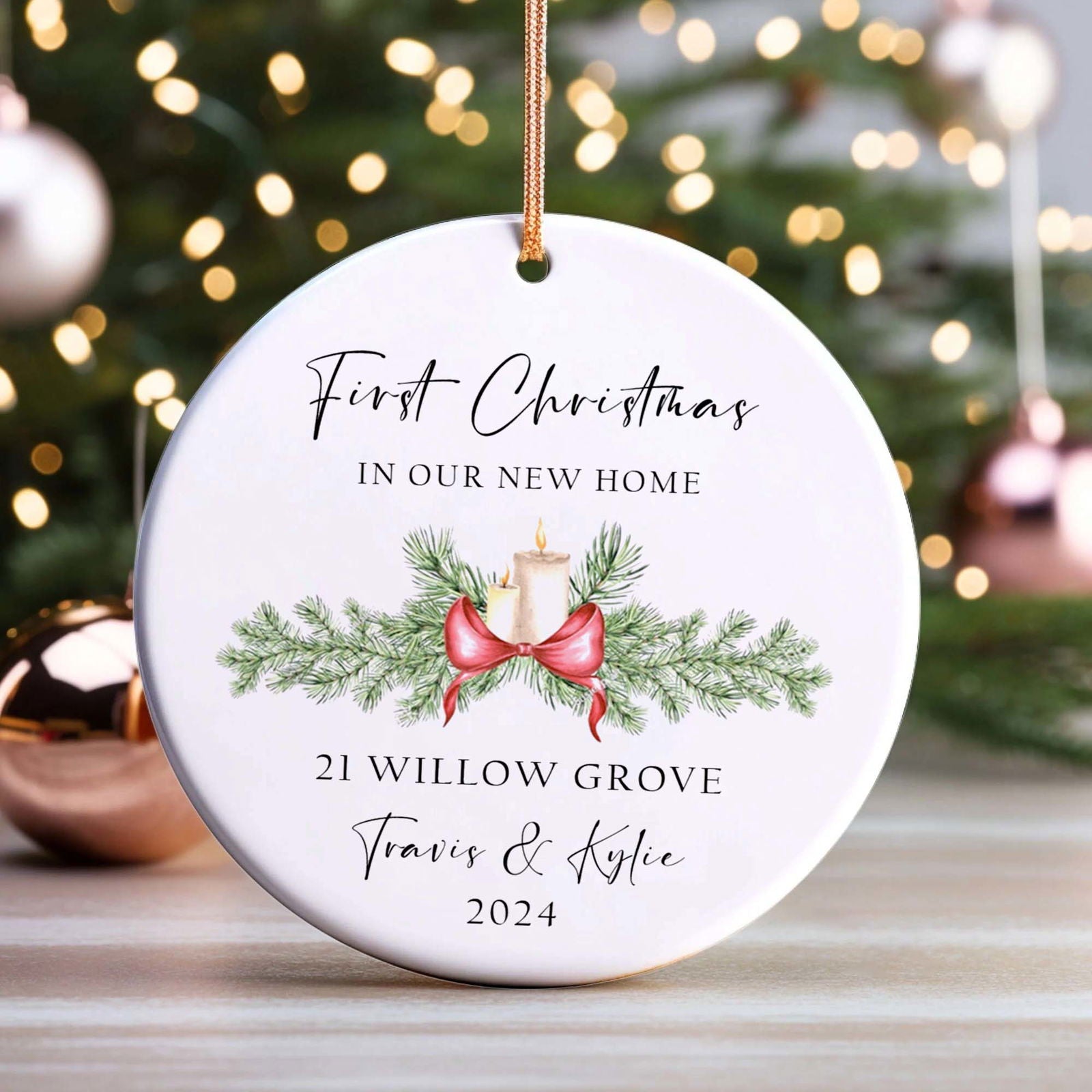 Personalized New Home Ornament 2024, Our 1st Christmas in Our New Home, Christmas Keepsake Ornament, Christmas Bauble CX06-9 - Kindlytoys