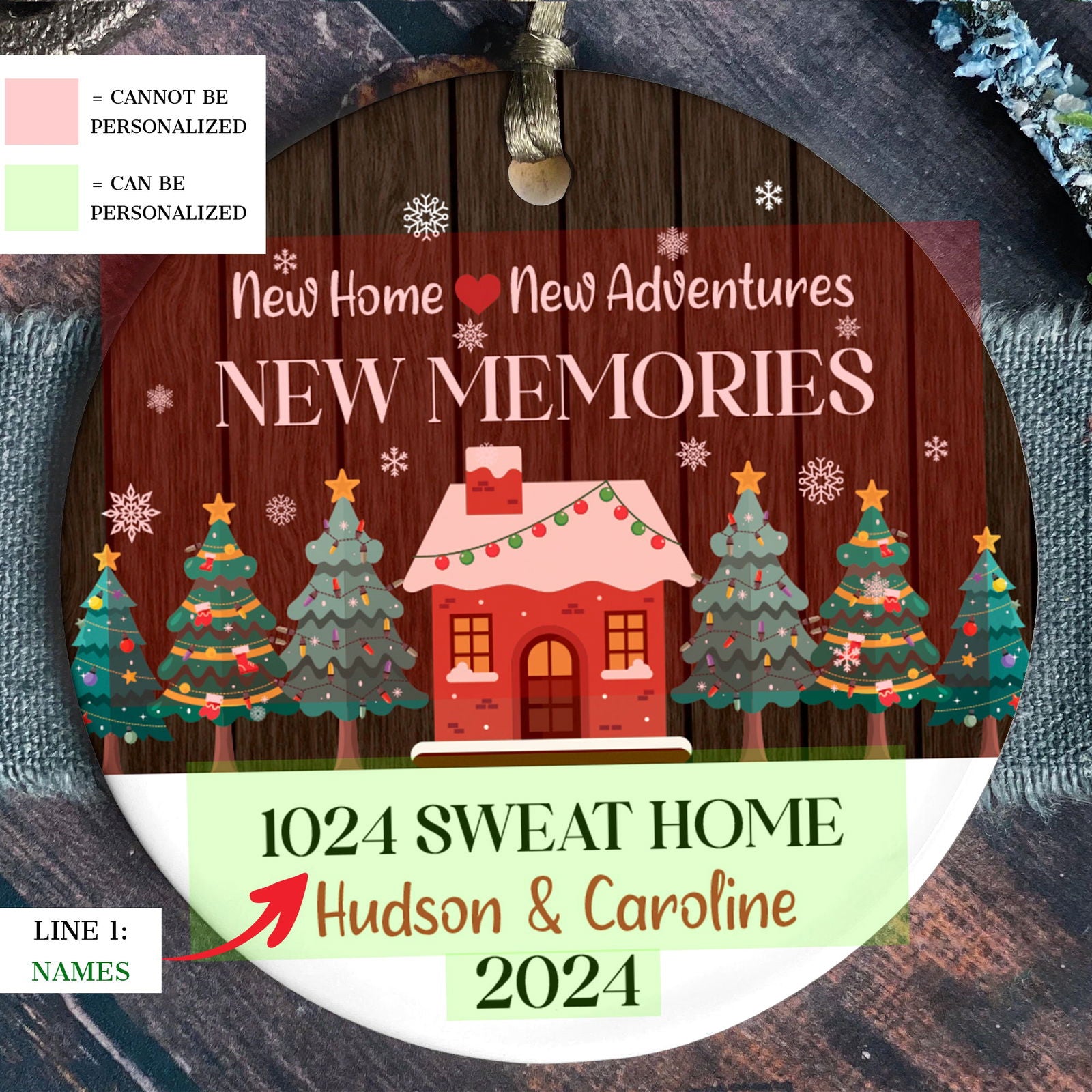 Personalized New Home Ornament, Custom House Address Christmas Ornament CX01-11 - Kindlytoys