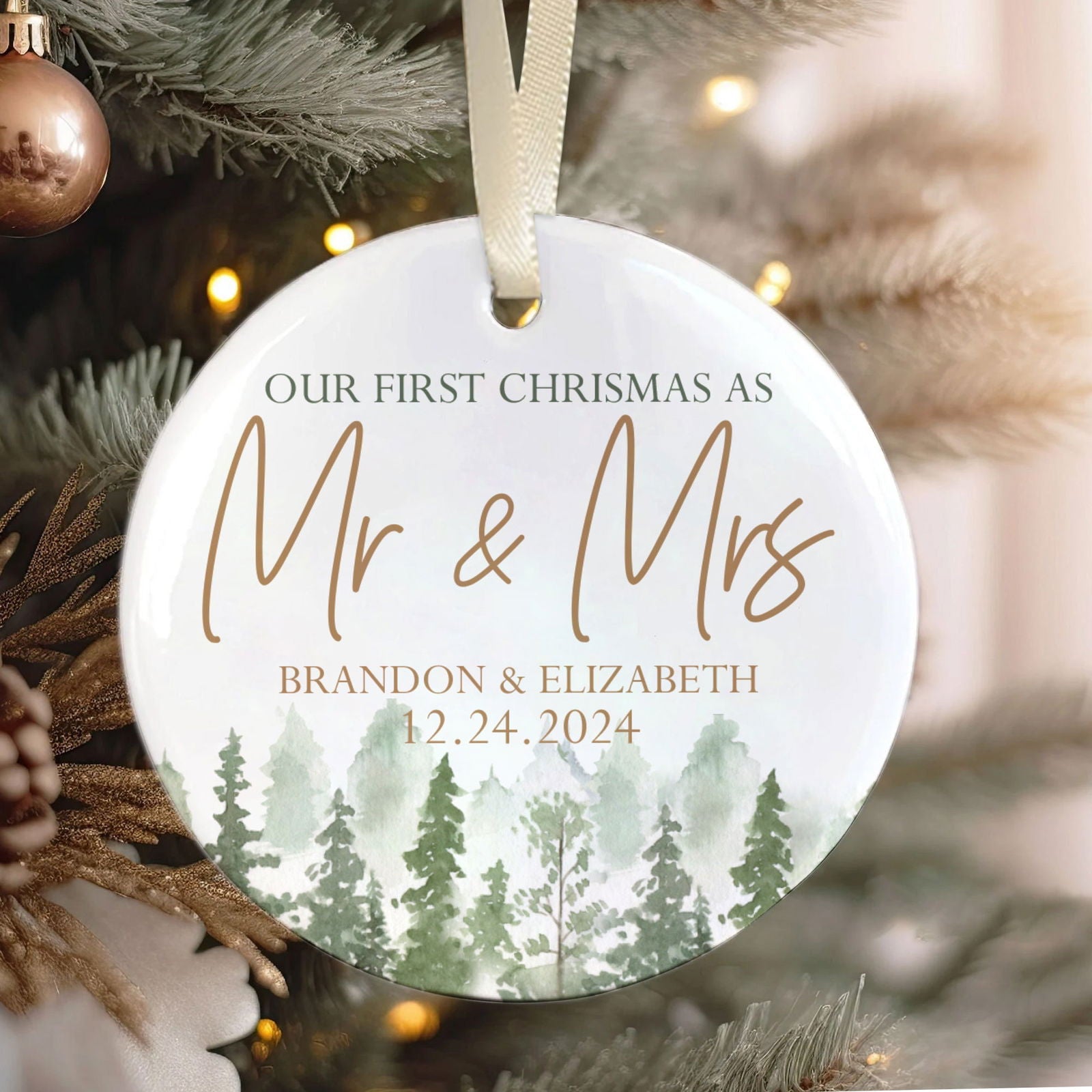 Personalized Our First Christmas As Mr & Mrs Ornament, First Married Christmas Ornament 2024, Married Ornament, Wedding Ornament, Mr And Mrs Gifts CX05-13 - Kindlytoys