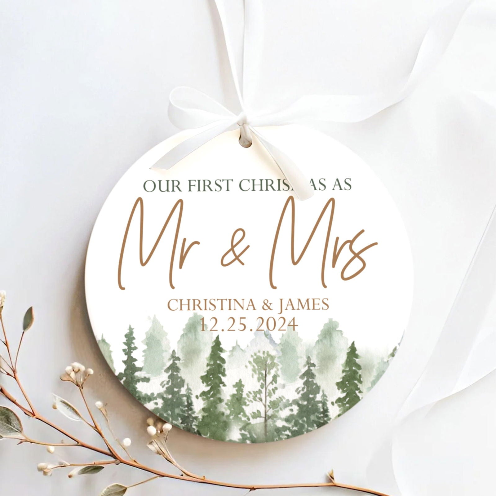 Personalized Our First Christmas As Mr & Mrs Ornament, First Married Christmas Ornament 2024, Married Ornament, Wedding Ornament, Mr And Mrs Gifts CX05-13 - Kindlytoys