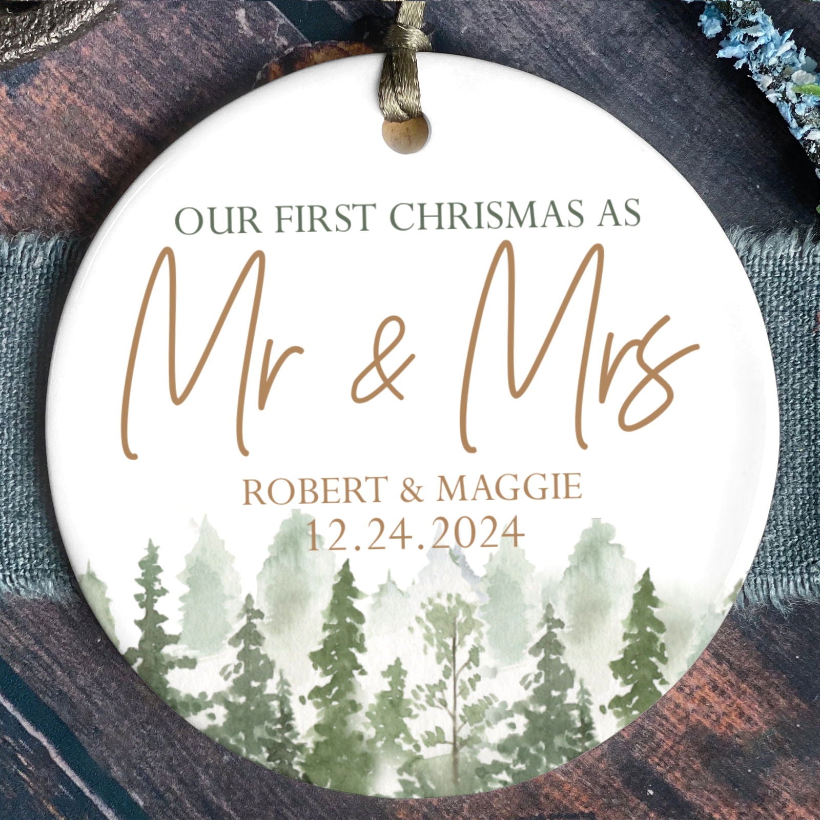 Personalized Our First Christmas As Mr & Mrs Ornament, First Married Christmas Ornament 2024, Married Ornament, Wedding Ornament, Mr And Mrs Gifts CX05-13 - Kindlytoys