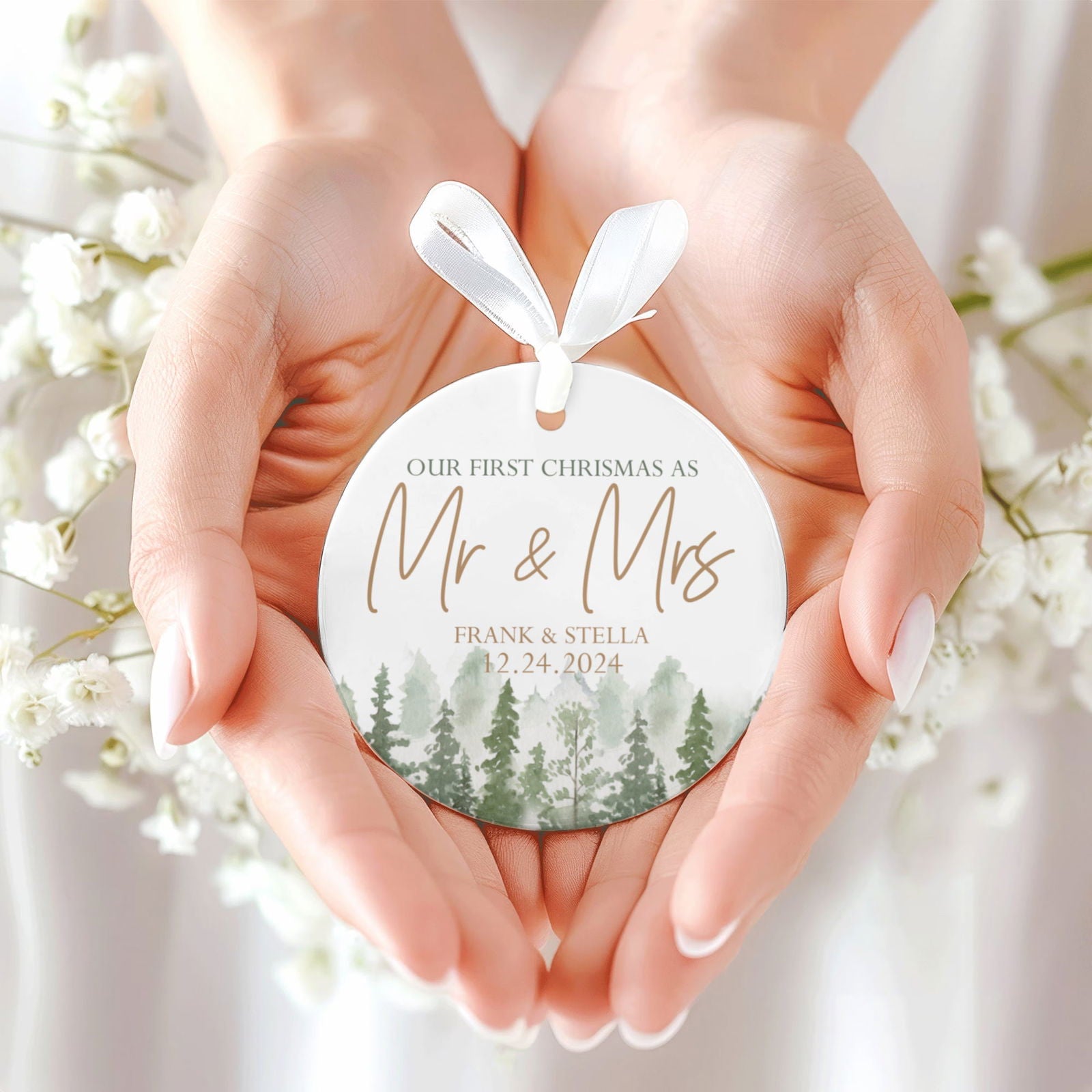 Personalized Our First Christmas As Mr & Mrs Ornament, First Married Christmas Ornament 2024, Married Ornament, Wedding Ornament, Mr And Mrs Gifts CX05-13 - Kindlytoys