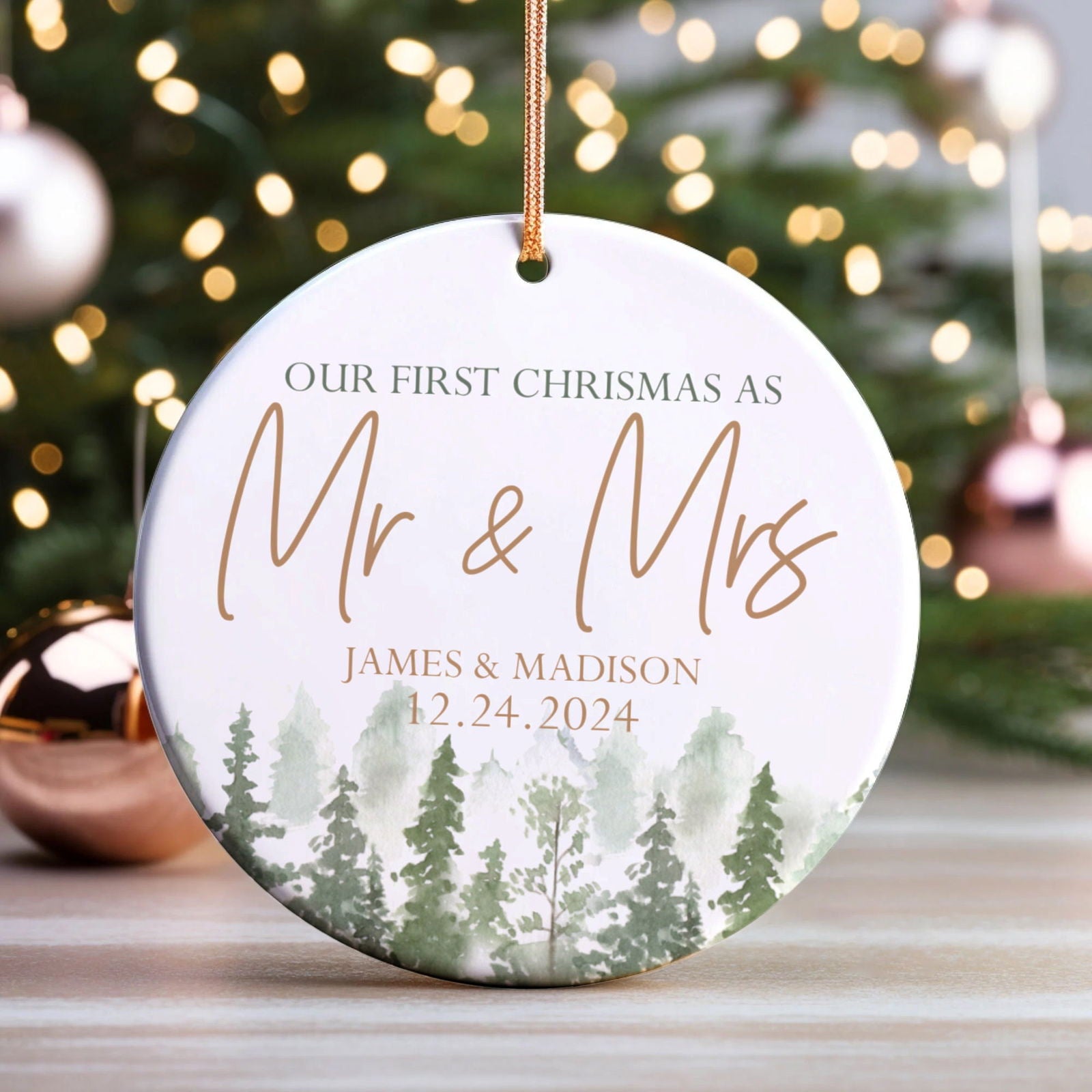 Personalized Our First Christmas As Mr & Mrs Ornament, First Married Christmas Ornament 2024, Married Ornament, Wedding Ornament, Mr And Mrs Gifts CX05-13 - Kindlytoys