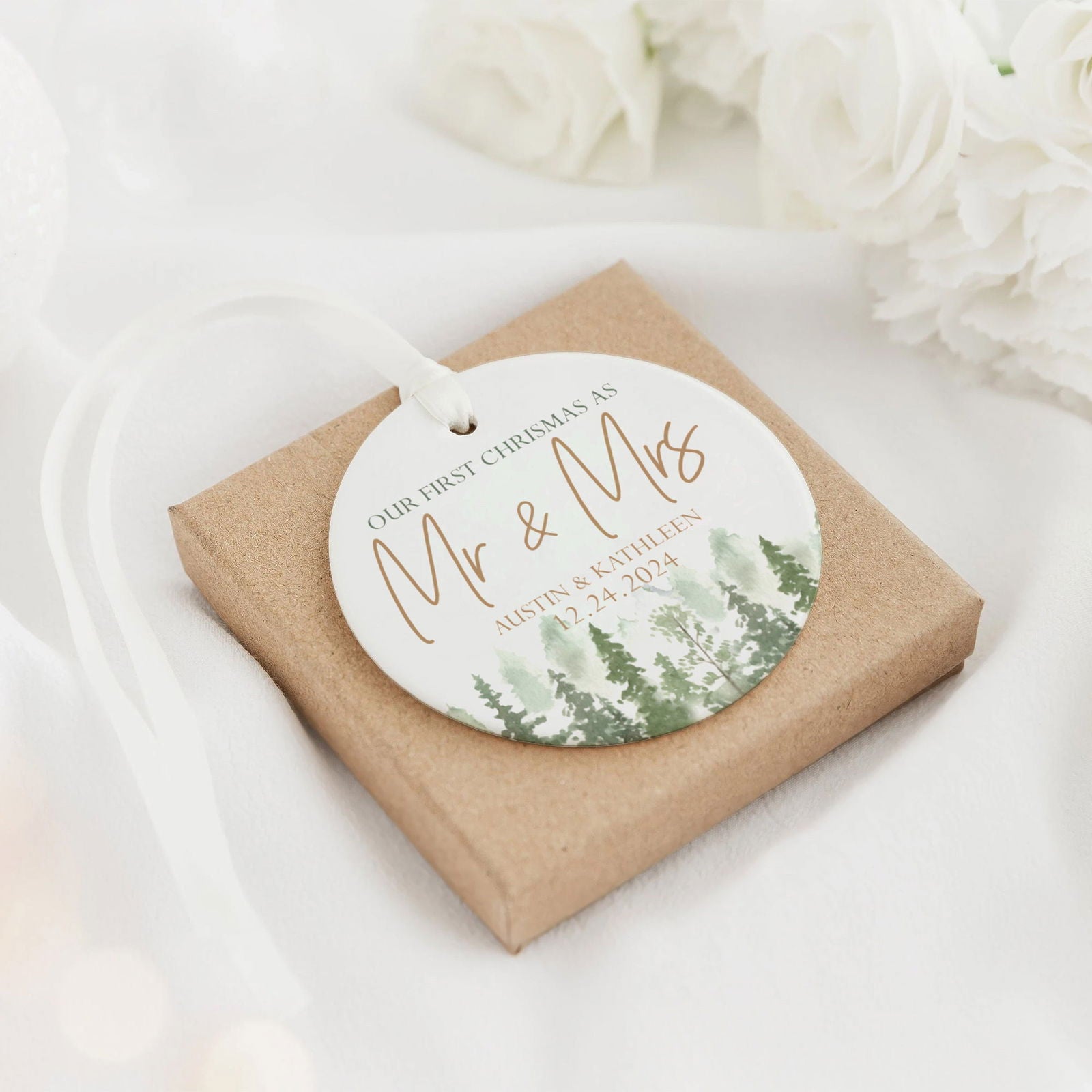 Personalized Our First Christmas As Mr & Mrs Ornament, First Married Christmas Ornament 2024, Married Ornament, Wedding Ornament, Mr And Mrs Gifts CX05-13 - Kindlytoys