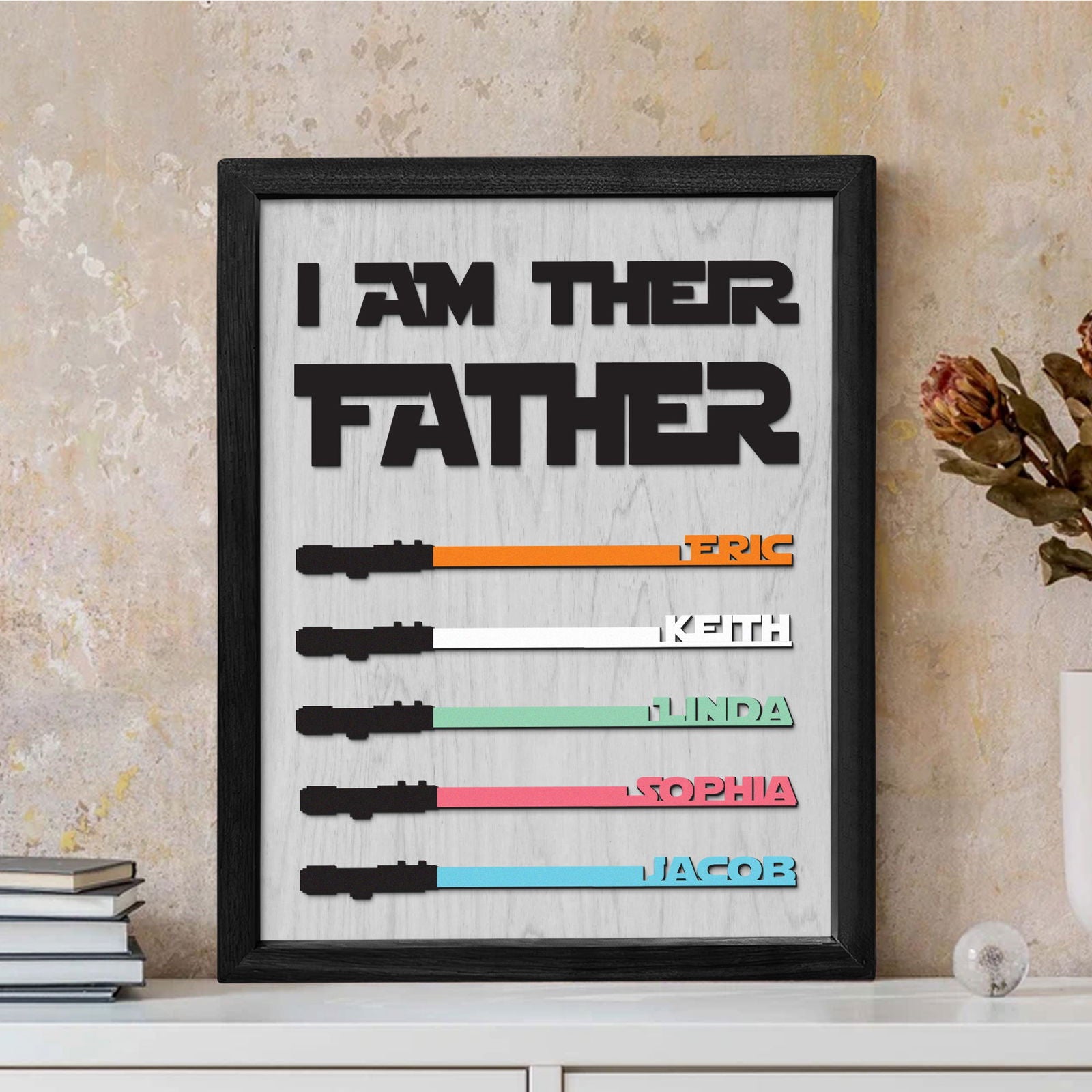 Personalized Plaques Dad Wooden Sign, I Am Their Father Dad Wooden Sign, Gift ideas for dad, Fathers Day Gift IA01 - Kindlytoys