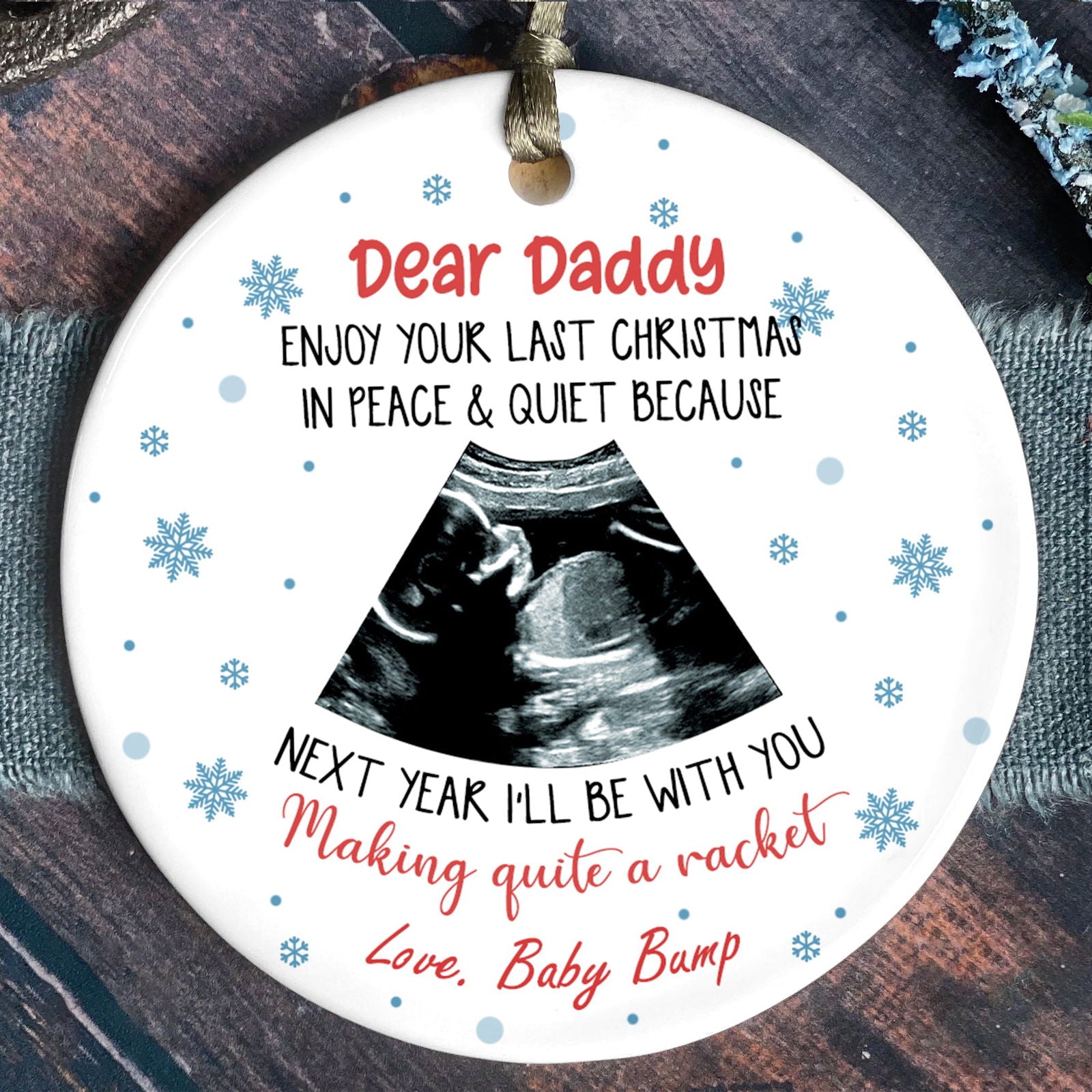 Personalized Pregnancy Announcement Ornament, Baby Ultrasound Ornament 2024, First Baby Ornament, Keepsake Christmas Gift CX03-31 - Kindlytoys