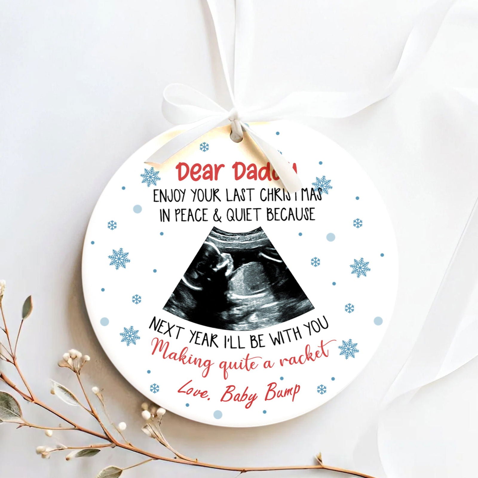Personalized Pregnancy Announcement Ornament, Baby Ultrasound Ornament 2024, First Baby Ornament, Keepsake Christmas Gift CX03-31 - Kindlytoys