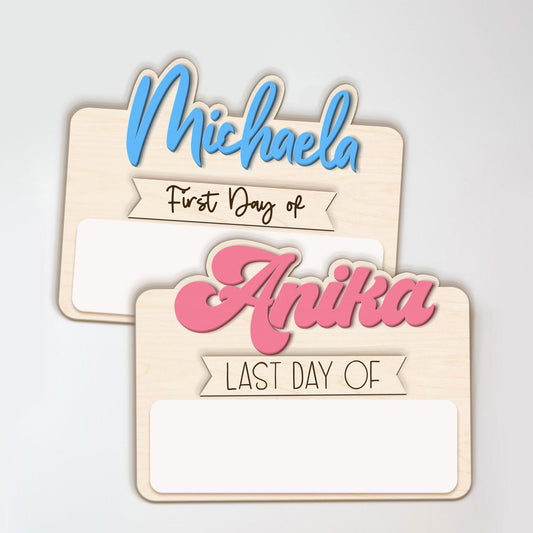 Personalized Reusable Erasable First and Last Day of School Sign SS48 - Kindlytoys