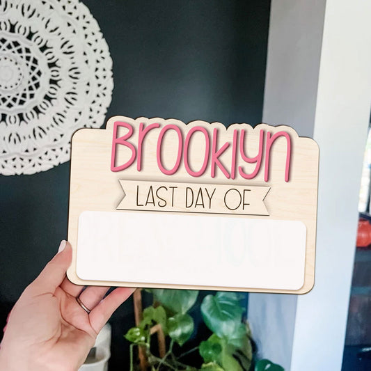 Personalized Reusable Erasable First and Last Day of School Sign SS48 - Kindlytoys