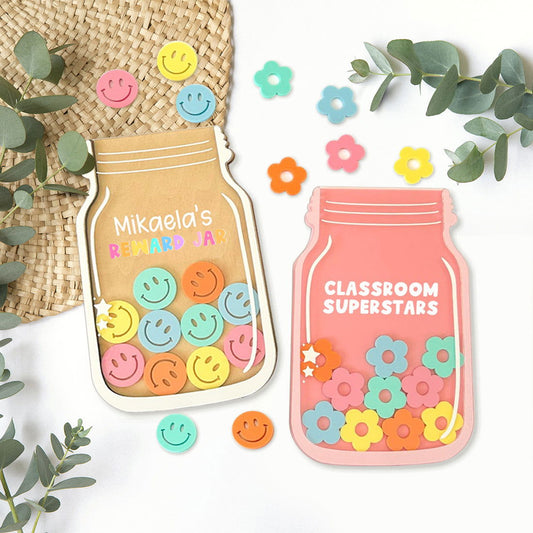 Personalized Reward Jar and Tokens, Positive Behavior Chart for Classroom, Stars Reward Jar for KidsThe Star Jar Behavior Chart for Kids at Home PY14 - Kindlytoys