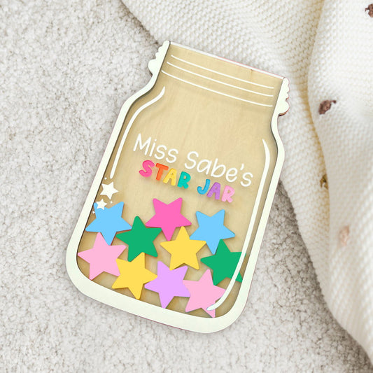 Personalized Reward Jar and Tokens, Positive Behavior Chart for Classroom, Stars Reward Jar for KidsThe Star Jar Behavior Chart for Kids at Home PY14 - Kindlytoys