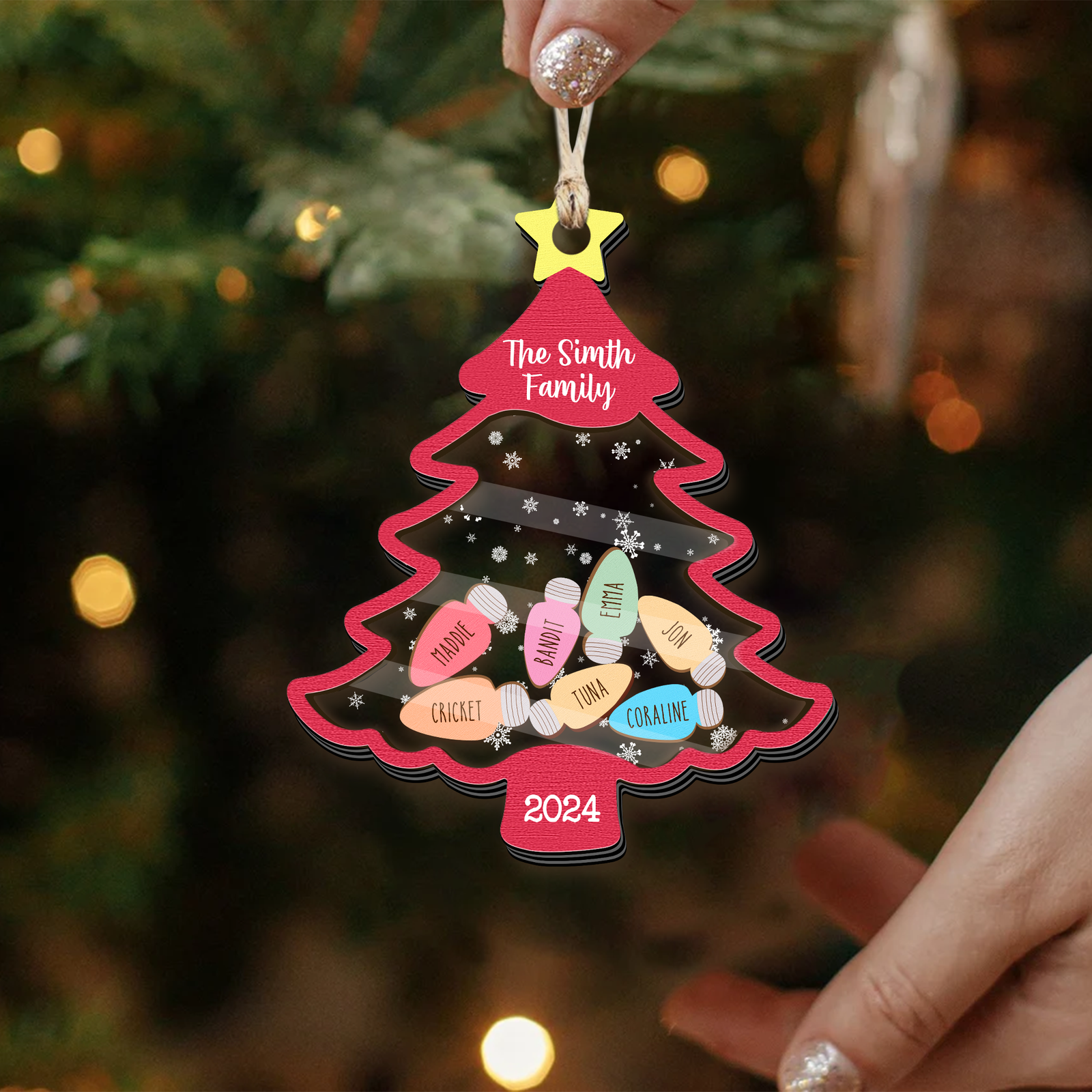 Personalized Shaker Family Christmas Ornaments for Family Members CF138 - Kindlytoys