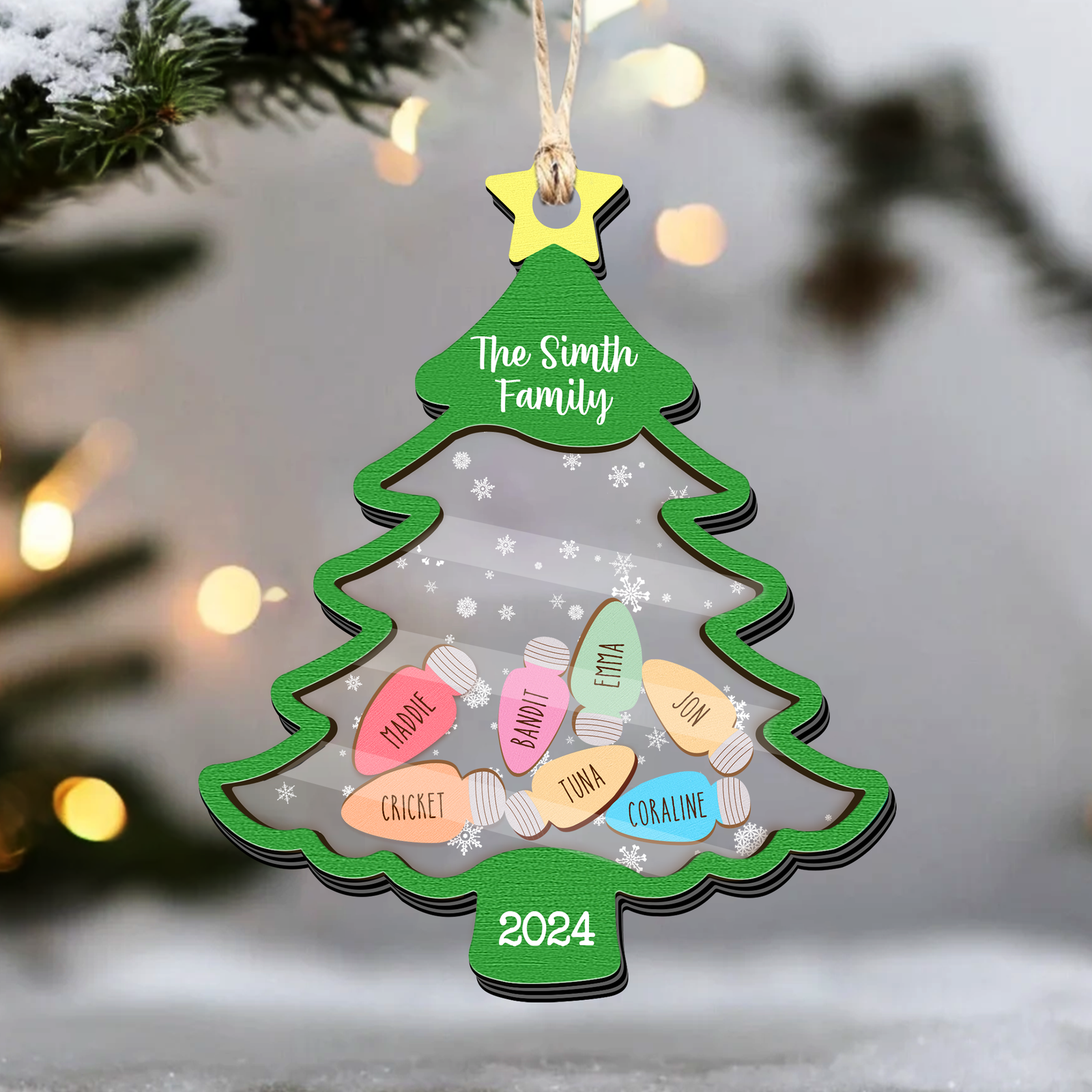 Personalized Shaker Family Christmas Ornaments for Family Members CF138 - Kindlytoys