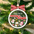 Personalized Shaker Snowman Christmas Ornaments for Family Members, Pet Dog Cat CF147 - Kindlytoys