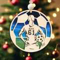 Personalized Soccer Christmas Ornament, Soccer Wooden Ornament 2 Layers,  CF926 - Kindlytoys