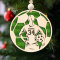 Personalized Soccer Christmas Ornament, Soccer Wooden Ornament 2 Layers,  CF926 - Kindlytoys