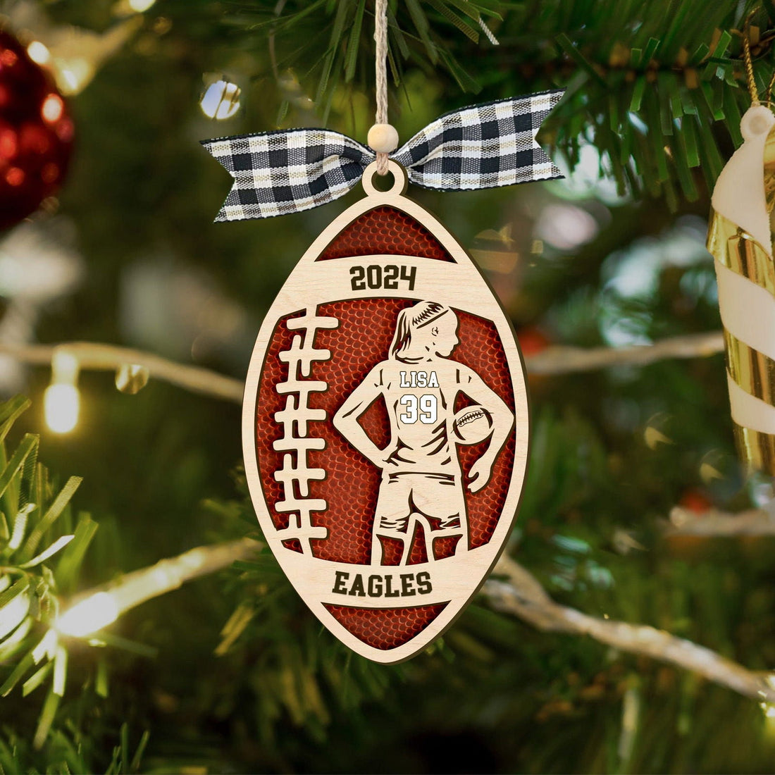 Personalized Softball, Baseball Ornament, Custom Football Ornament, Basketball Gift, CF421 - Kindlytoys