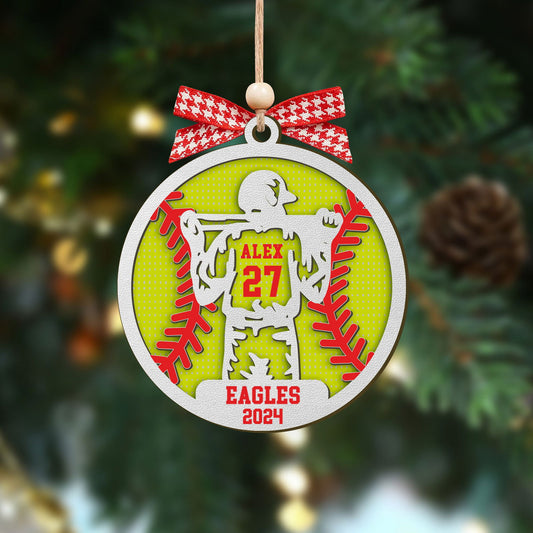 Personalized Softball, Baseball Ornament, Custom Football Ornament, Basketball Gift, CF421 - Kindlytoys