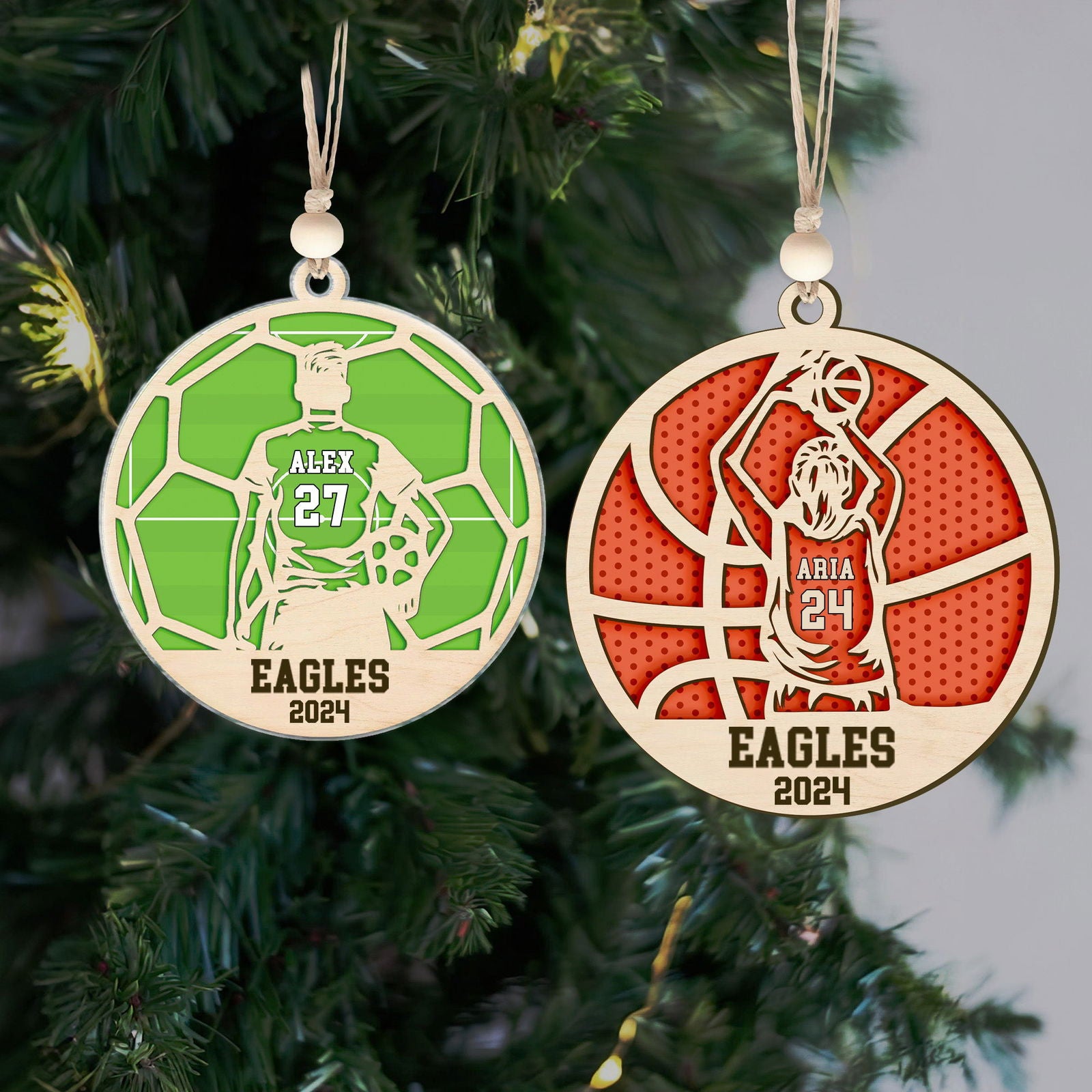 Personalized Softball, Baseball Ornament, Custom Football Ornament, Basketball Gift, CF421 - Kindlytoys
