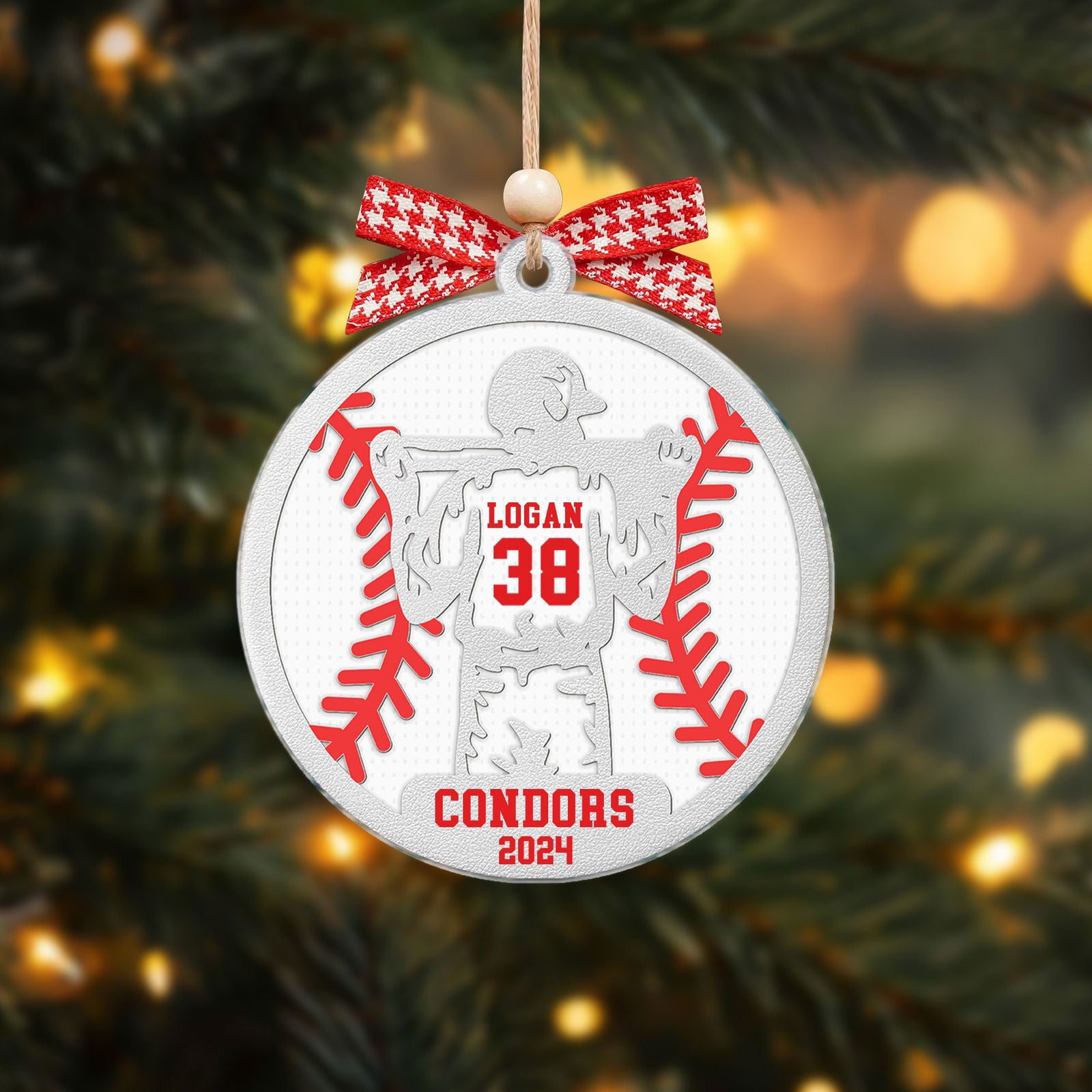 Personalized Softball, Baseball Ornament, Custom Football Ornament, Basketball Gift, CF421 - Kindlytoys