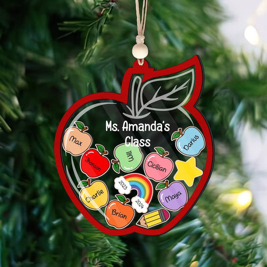 Personalized Teacher Christmas Ornament, 4D Shaker Teacher Gifts, Teacher Ornament, Teacher Appreciation Thank You Gifts KT03 - Kindlytoys