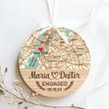 Personalized Wedding Anniversary Ceramic Ornament, Custom Map Ornament, Custom 2 Sided Ceramic Photo Ornament, Couple Picture Double Sided Ornament, Wedding Ornament, Gift For Couple, Anniversary Gift CQ02-1 - Kindlytoys