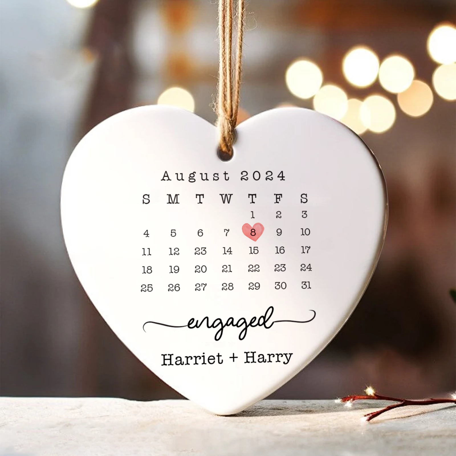 Personalized Wedding Date Ornament, Married Ornament, Heart Calendar Ornament, Anniversary Gift, Our First Christmas, Newlywed Gift, Wedding Gift CY06-1 - Kindlytoys