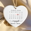 Personalized Wedding Date Ornament, Married Ornament, Heart Calendar Ornament, Anniversary Gift, Our First Christmas, Newlywed Gift, Wedding Gift CY06-1 - Kindlytoys