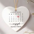 Personalized Wedding Date Ornament, Married Ornament, Heart Calendar Ornament, Anniversary Gift, Our First Christmas, Newlywed Gift, Wedding Gift CY06-1 - Kindlytoys