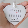 Personalized Wedding Date Ornament, Married Ornament, Heart Calendar Ornament, Anniversary Gift, Our First Christmas, Newlywed Gift, Wedding Gift CY06-1 - Kindlytoys