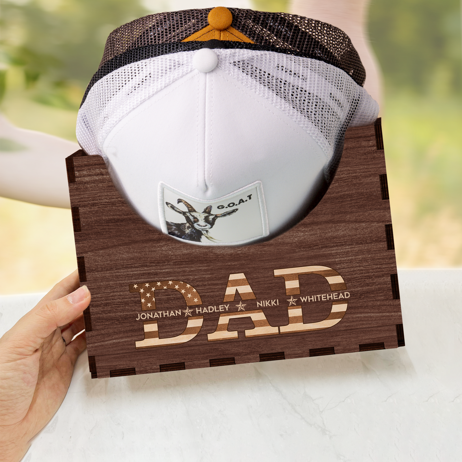 Personalized Wooden Hat Holder, Personalized Cap Holder, Custom Hat Holder, Hat Rack, Hat Storage Box, Fathers Day Gift HH03 - Kindlytoys