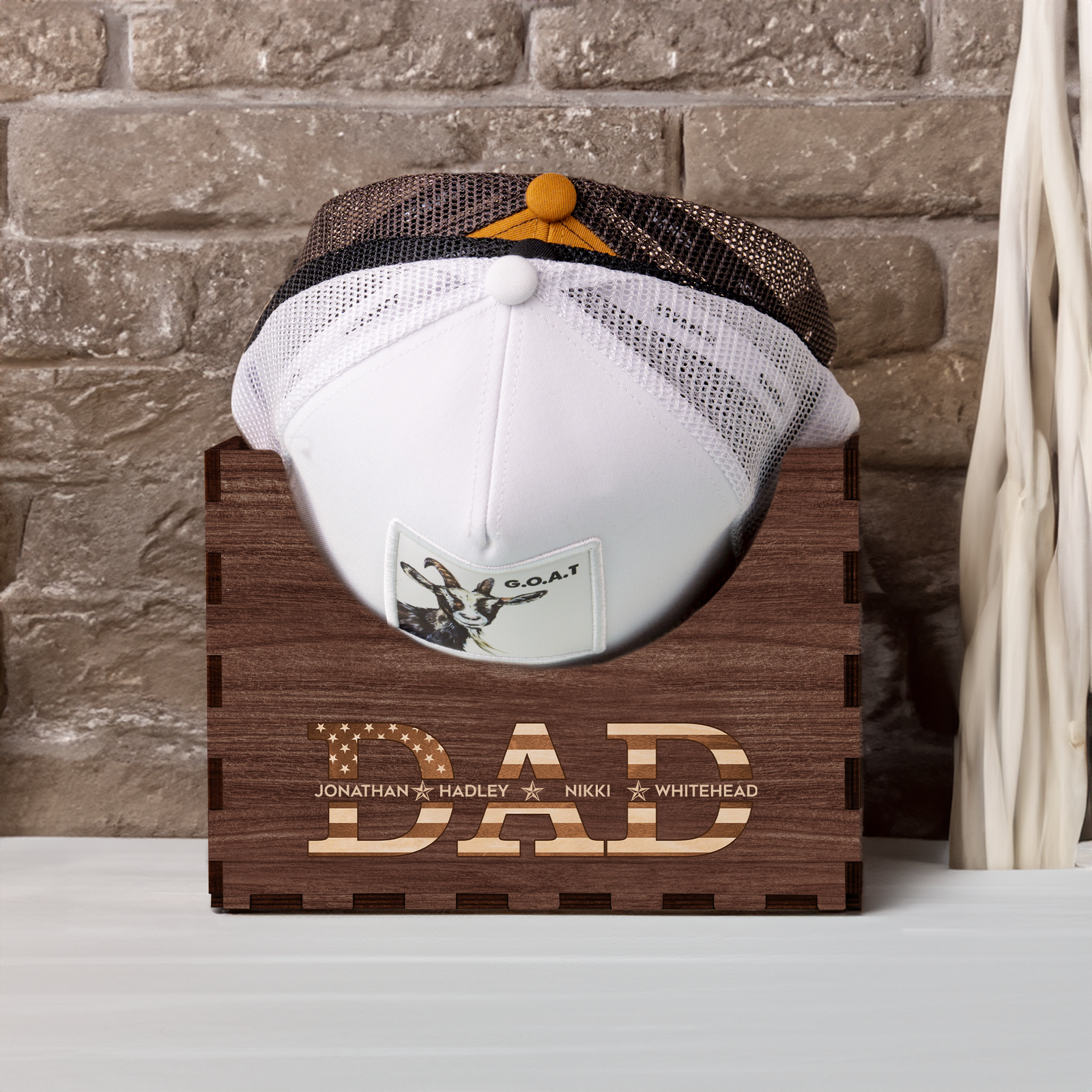 Personalized Wooden Hat Holder, Personalized Cap Holder, Custom Hat Holder, Hat Rack, Hat Storage Box, Fathers Day Gift HH03 - Kindlytoys