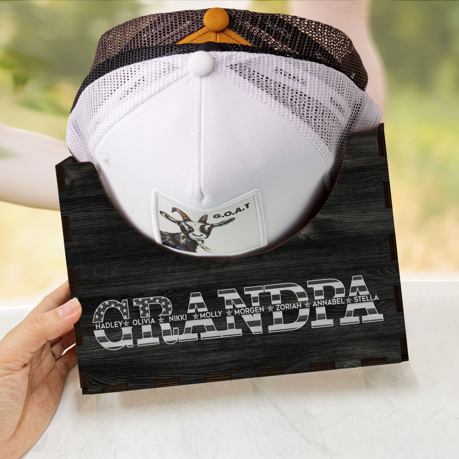 Personalized Wooden Hat Holder, Personalized Cap Holder, Custom Hat Holder, Hat Rack, Hat Storage Box, Fathers Day Gift HH03 - Kindlytoys